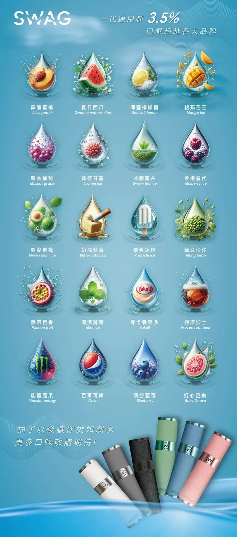 SWAG煙彈-一代通用煙彈-口味匯總.webp